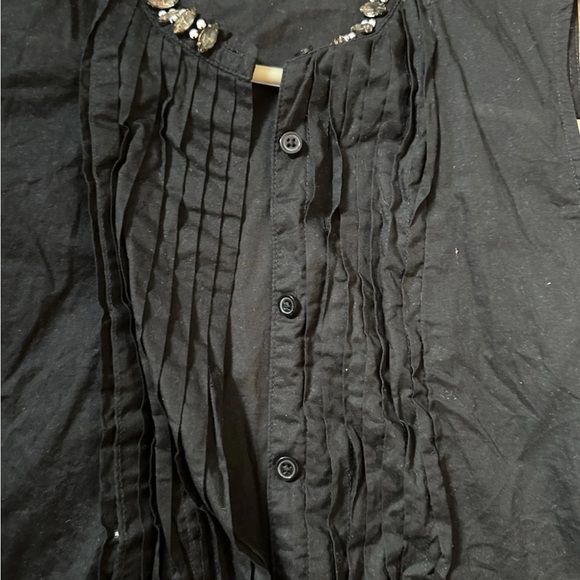 J. Crew Black Sleeveless Blouse with Embellished Neckline - Picture 3 of 3
